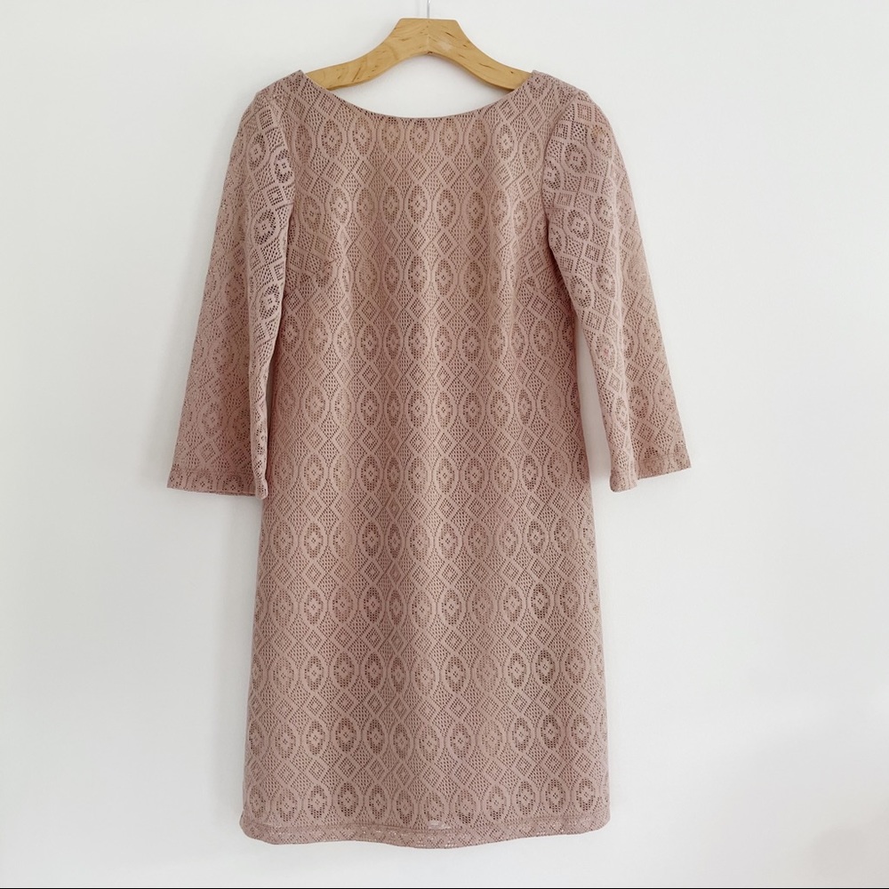 London Times Lace Overlay Dress